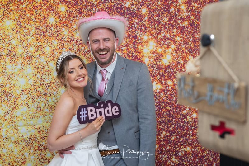 wedding photo booth bride with brother team bride #teambride
